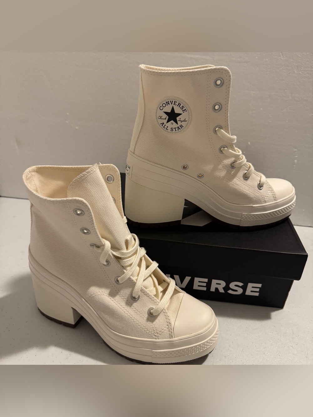 Converse Chuck 70 De Luxe Heel Shoes Egret Sneaker Unisex W 9.5 M 7.5 A05348C - Picture 2 of 16